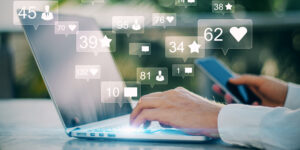 Social media marketing expert managing brand campaigns.